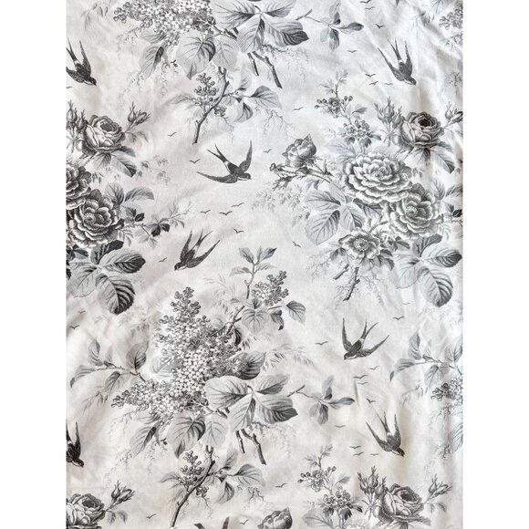 Vintage SPRINGMAID White Grey Toile de Jouy Polycotton Muslin Double Duvet Cover - Picture 2 of 6